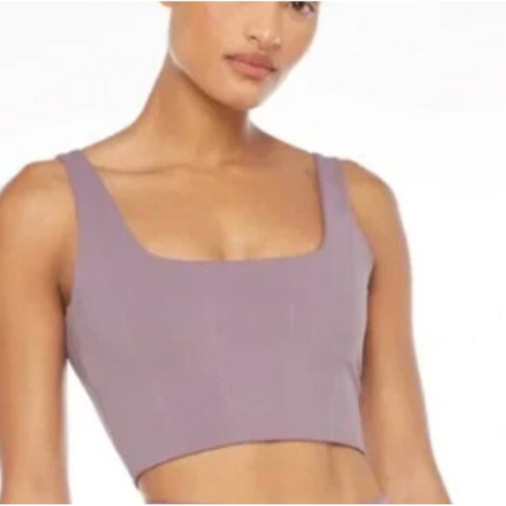CSB Pia Workout Tank Top Corset Style Lavender Purple XXL Athleisure Gym Crop
